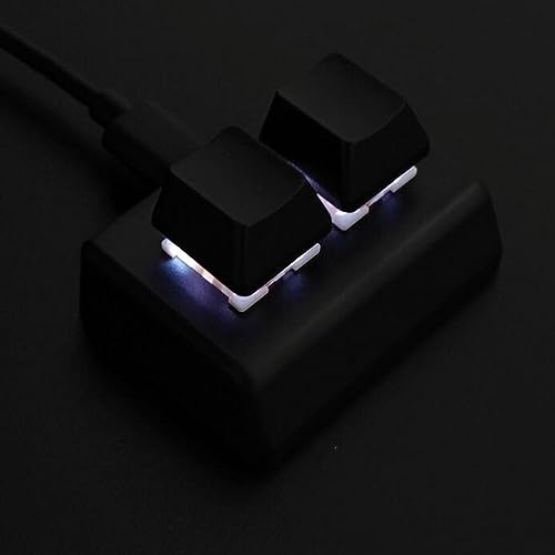 Image of ATORSE 2 Key USB Wired Mechanical Gaming Keyboard Compatible with Gaming Volume Control Drawing Black