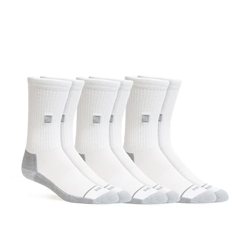 WORN Everyday Crew Socks – Moisture-Wicking Performance Merino, Ultra-Soft, All Day Dry, Men & Women, Work or Daily Use (3 Pack White, X-Large)