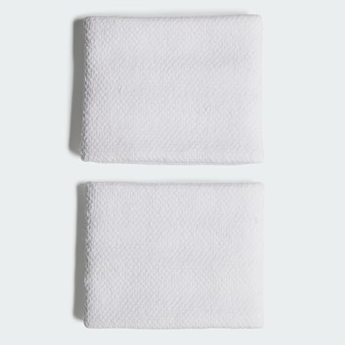 Image of Adidas EVJ47 Men's Tennis Wristband, White /White /Black (HT3910), OSFX