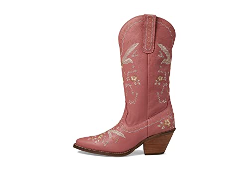 Image of Dingo Womens Full Bloom Floral Round Toe Casual Boots Knee High Mid Heel 2-3 inch