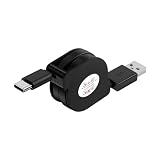 USB Type-Cケーブル 巻取り式 1M iPhone 16充電ケーブル タイプ cケーブル スマホusbケーブル 充電コード 巻き取り充電ケーブル USB 2.0 ケーブル iPhone 15 16、 Xperia、LG、Galaxy、iPad、iQOS、Nexus 5X/ 6P アンドロイド多機種対応 ブラック