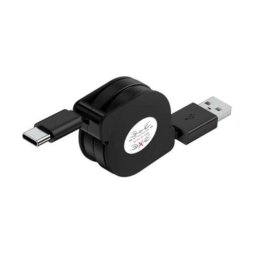 USB Type-Cケーブル 巻取り式 1M iPhone 16充電ケーブル タイプ cケーブル スマホusbケーブル 充電コード 巻き取り充電ケーブル USB 2.0 ケーブル iPhone 15 16、 Xperia、LG、Galaxy、iPad、iQOS、Nexus 5X/ 6P アンドロイド多機種対応 ブラック（Amazon）