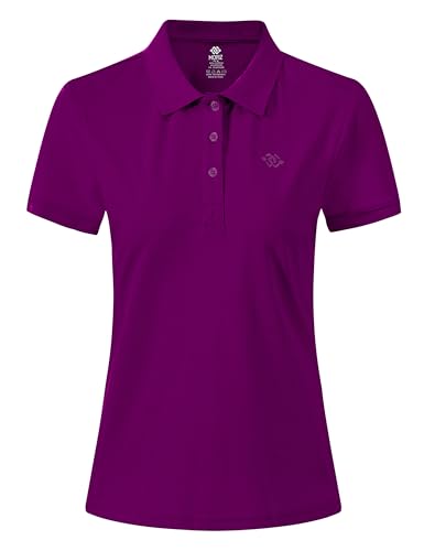 AjezMax Damen Poloshirt Kurzarm Oberteile Leichte Golf Top mit Polokragen...