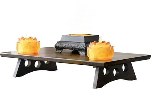 供養机 仏具 仏壇 経机 長方形供物台仏壇用 御供机 御供え机 お供え台 仏前机 小さな仏壇手元供養台木製 法事のお供え物の台に最適な机 香炉台 仏具用品 (50*24.7*9CM,ウォールナット色)