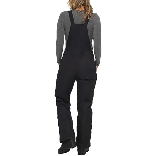 Generisch Skihose Damen Wasserdicht Latzhose Wasserdicht Softshellhose Overall Winter Warm Gefüttert Schneehose Snowboardhose Basic Schneeanzug mit Verstellbaren Hosenträgerhose Snowboard Anzug