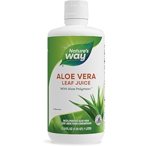 Nature’s Way Aloe Vera Leaf Juice 99.5% Purified Aloe Vera Leaf Juice, 1 Liter (33.8 Fl Oz.), 33.8 Fluid Ounce
