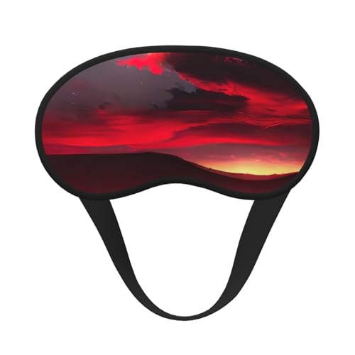 Antifaz para dormir con estampado estrellado de cielo rojo por la noche para adultos, cómodo antifaz para viajes, camping, bloqueo de luz, cubierta para siesta