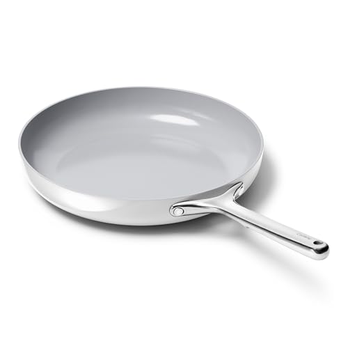 Image of Caraway Nonstick Ceramic Frying Pan - 12 inch - Non Toxic, PTFE & PFOA Free - Oven Safe to 550F - Compatible with Gas, Electric, Induction Stovetops, Gray