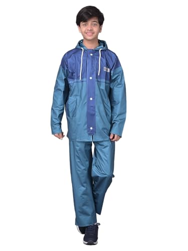 Image of Dollar Rainguard Kids' Full Sleeve Solid Raincoat Set With Adjustable Hood and Pocket