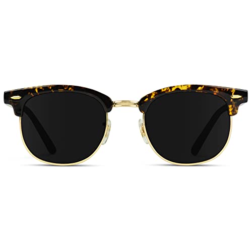 WearMe Pro - Classic Half Frame Polarized Semi-Rimless Rimmed Sunglasses