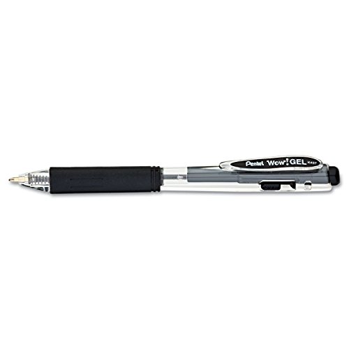 Bolígrafo retráctil de gel Pentel K437A 0.7mm negro x12