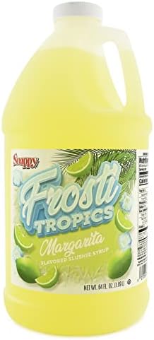 Snappy Frosti Tropics Margarita Slushie Mix, Slushie Syrups for Machine, Granita Slushy Syrup, Drink Mixers for Cocktails, Slushy Drink Mixes for Alcohol, 1/2 Gallon