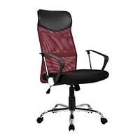 【レッド】オフィスチェア メッシュ+PU ハイバック　大人気 レッド】オフィスチェア メッシュ+PU ハイバック 大人気