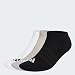 adidas Unisex Cushioned Essentials Low Cut Socks 3 Pair Pack, medium grey heather/white/black, 40-42