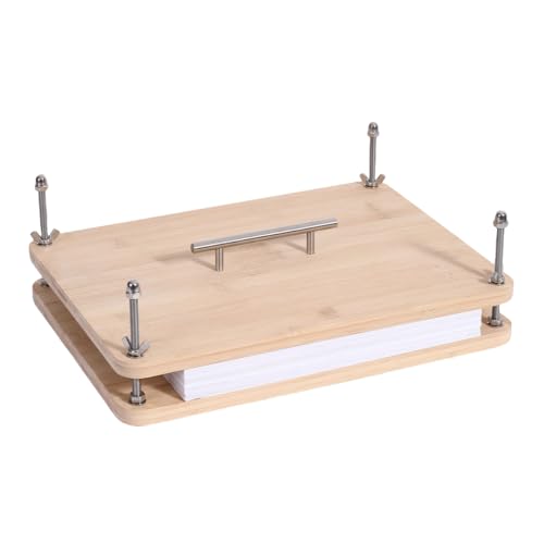 Image of Solid Wood Book Press Large for A4, Beech Bookbinding Press for Book Binding and Paper Press, Heavy Duty Book Binding Clamp and Book Press Holder for Edge Painting, DIY Book Repair Tool
