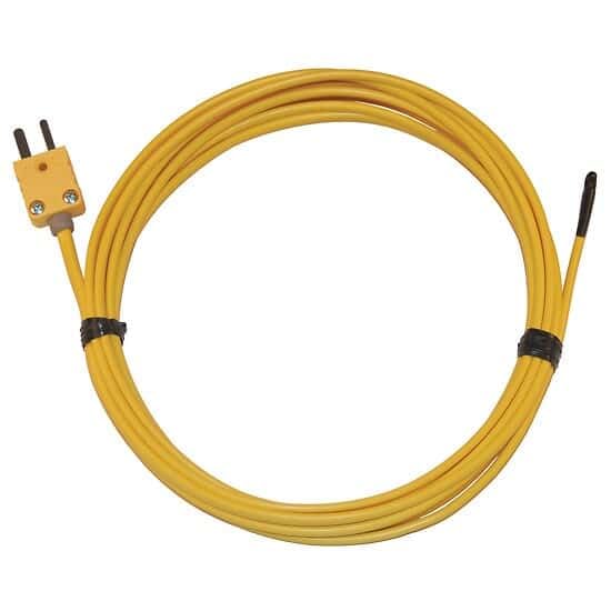 Digi-Sense Type-K PVC-Ins Probe; EPO x y-Coated Tip, Mini-Connector, Ungrounded, 10ft 20 -Gauge