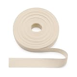 Jamsinmu Beige Naturbeladene Baumwollband 20mm, 22 Yards Glattgewebewebbing für Kantenverstärkungs-Gurtband, DIY-Nähen-Handwerk - Plain 20mm * 22 Y