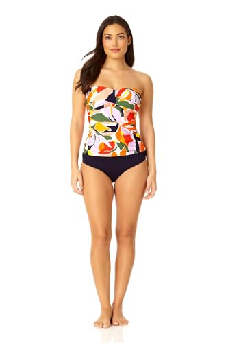 Image of Anne Cole womens Front-shirred Bandeau One-piece Swimsuit One Piece Swimsuit
