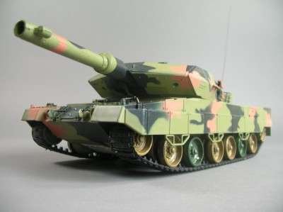 efaso Czołg HL Leopard II A5 M 1:24 - RC czołg z funkcją strzelania i światłem modelarstwo pojazd łańcuchowy czołg skala 1:24! Z amunicją i silnikiem Power