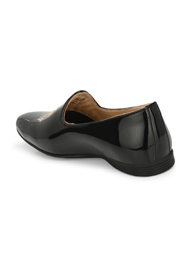Image of San Frissco Men's Loafers Ethnic Embroidered Casual Slip On Shoes Soft Cushioned Footbed Insole with TPR Sole Stylish Lightweight Comfortable Fit Perfect for Party, Events and Weddings