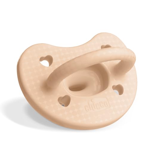 Image of Chicco PhysioForma Luxe Orthodontic Pacifier for Babies 0-6 Months, One-Piece 100% Soft Silicone, Supports Breathing, Textured Shield & Handle, Included Sterilizing Case, BPA Free, 2-Pack, Blush
