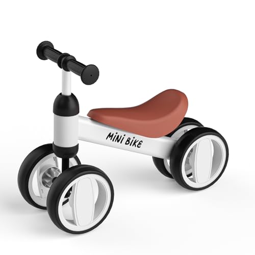 Image of SIMATE Balance Bike Toys for 1 Year Old Boys Girls, 12-24 Month Toddler Ride on Toys, 4 Silent Wheels & Soft Seat, First Birthday Gifts for Baby Girls Boys