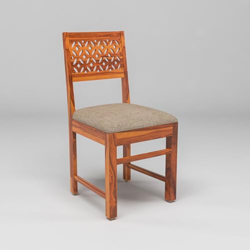 Image of Sheesham Wooden 2 Dining Chair Set for Living Room | Solid Wood Study Chair for Living Room | Office Chair for Home & Office | Rosewood Chair Set (Set of 2, Honey)