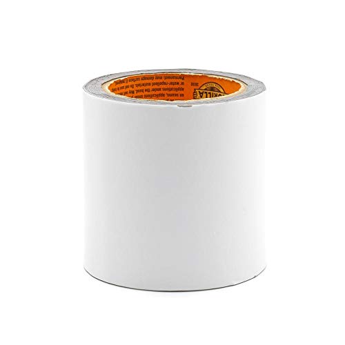Image of Gorilla Waterproof Patch & Seal Tape, White Tape, 4 inch x 10' - Permanent Weather Resistant Seal for Leaks and Repairs (Pack of 6)