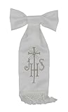 First Holy Communion White Boy Armband with Embroidered Accents JHS