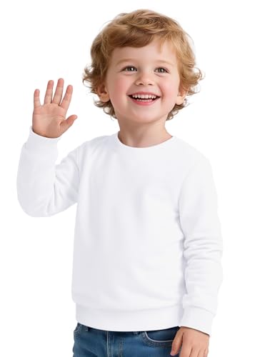 Toddler Boy Long Sleeve Shirt Baby Boys Crewneck Sweatshirt Soft Cotton Pullover Clothes Size 2T-7Y