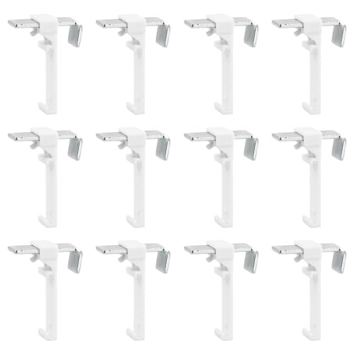 12 Piezas Soportes para Persianas, Soporte de Sujeción para Estor, Estor Doble Ancable Sin Agujeros, Soporte de Abrazadera para Persiana Enrollable Doble