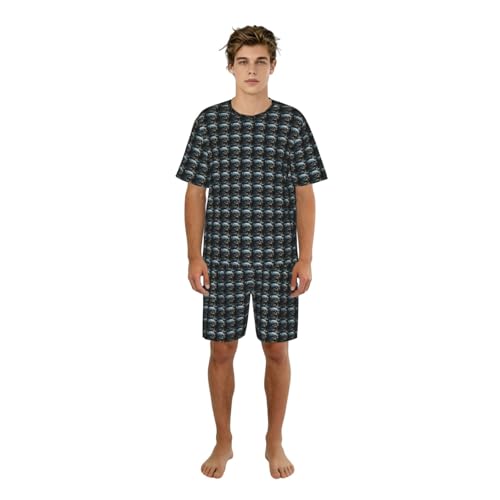 Pyjama homme manches courtes vêtement nuit horreur respirant