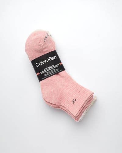 Calvin Klein Women's High Quarter Socks - 6 Pack Terry Cushion Breathable Athletic Crew Socks for Women (Shoe Size: 4-10)2