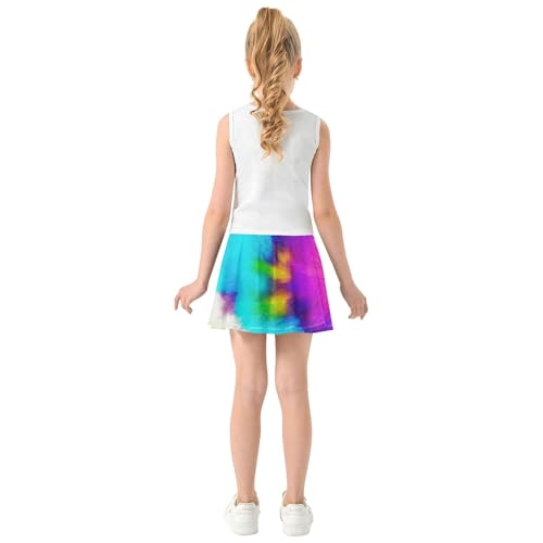 Skirts with Shorts Vibrant Tie Dye Spiral Turquoise Athletic Shorts for Girls Skorts Personalized Flowy Skirt 4t4