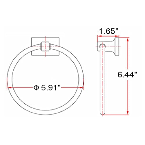 Image of Design House 533091 Millbridge Classic Towel Ring, Polished Chrome (Pack of 2)