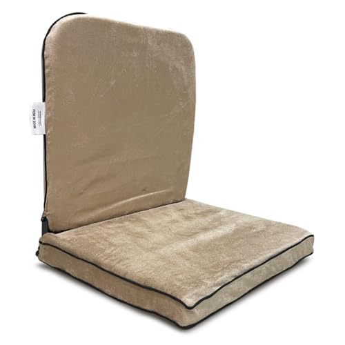 Image of Kawachi Right Angle Back Support Portable Relaxing Folding Yoga Meditation Floor Chair Easy to Carry I113 (I83-Beige)