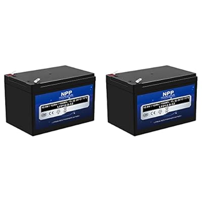 NPP 12.8V 12Ah (2Pcs) LiFePO4 Deep Cycle Battery, Lithium Iron Phosphate Battery Built-in 10A BMS with 4500-8000 Cycles Times for RV, Solar, Off-Grid, Home Storage