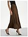 SHENHE Women's Satin Maxi Skirts High Waisted A Line Long Skirts Elegant Office Skirts Coffee Brown Medium