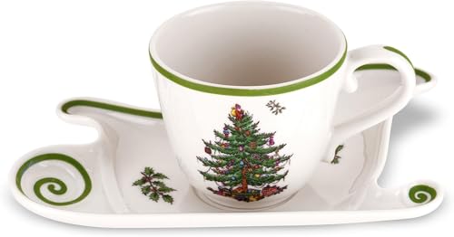 Spode Christmas Tree Large Coffee Mug with Saucer...