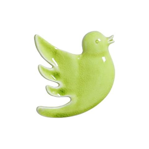 Artificial Handcrafted Ceramic Yellow-Green Bird Animal Sculpture Wall Hanging Art Decor Home Office Wedding Gift Cover