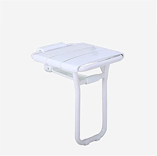 Riyyow Tabouret de Douche Pliante Murale en Blanc/Chrome Assimilon/Pliante Siège de Douche avec Pieds/handicapés Banquette de Bain Confortable/siège de Douche Pliante Murale