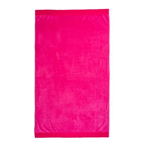 Montse Interiors, S.L. Toalla Playa o Piscina Lisa Fucsia Algodón Egipcio 100% (Basic Fucsia, 90x170)