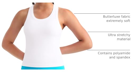 Image of CRZ YOGA Girls Butterluxe Racerback Tank Top | Dance, Extremely Soft, Tight Fit, Waist Length, Scoop Neck, Athletic, Sleeveless Shirts for Teen