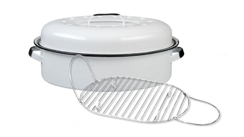 Granite Ware 18-Inch Oval Covered Roaster With Rack - Nonstick