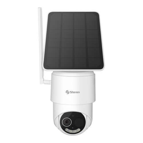 El Mejor Listado de Camaras de Vigilancia Steren - 5 favoritos. 47 STEREN Cámara de Seguridad 4G 2 Mpx robotizada con Panel Solar, para Exterior CCTV-610