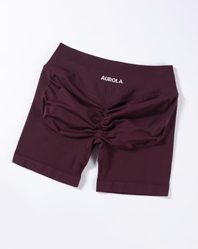 Image of AUROLA Influence Workout Shorts for Women,2.5 3.5 4.5 5.5 6.5 No Roll Up Squat Proof Scrunch Seamless Compression Gym Short