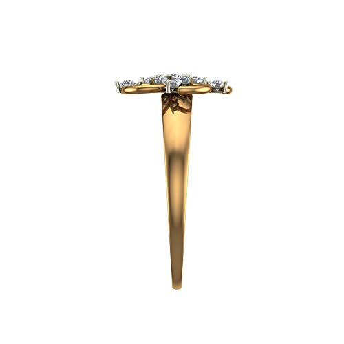 DISHIS 14K /18K Yellow Gold Diamond Ring for Women - Image 4