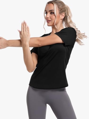 Image of Womens Long Sleeve Compression Shirts Sun Protection Workout Underscrubs | UPF 50+ breathable UV SPF rash guard, Moisture wicking dry fit cooling undershirt, Snug stretch tops for gym & daily wear
