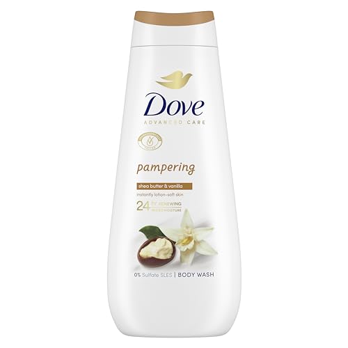 Dove Advanced Care Pampering Body Wash body cleanser with a shea butter and vanilla scent for instantly lotion-soft skin 400 ml
