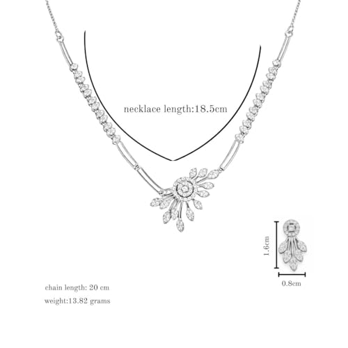 Image of Nilu's Collection Rose Gold Plated AD Stone Jewellery Set for Women, Girls | Special Ocassion, Wedding, Engagement, Dating | Anti Tarnish | Anti Allergy | Necklace and Earring Set | Gift for Her
